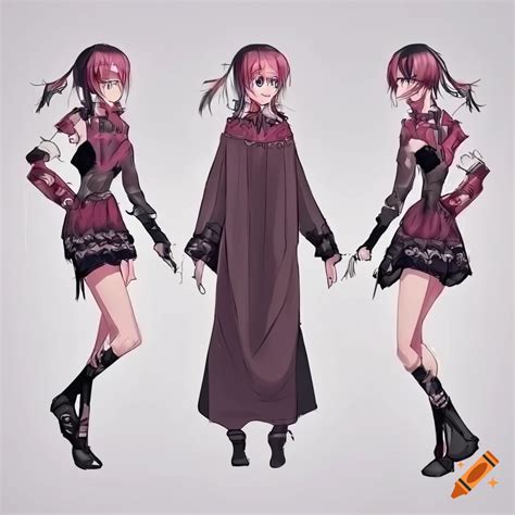 Various outfit designs for girl anime characters. detailed full body anime style design oc ...