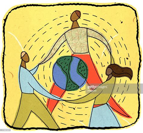 People Holding Hands Around A Globe High-Res Vector Graphic - Getty Images