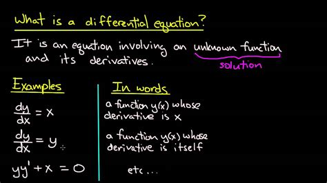 ODE | What is a differential equation? - YouTube