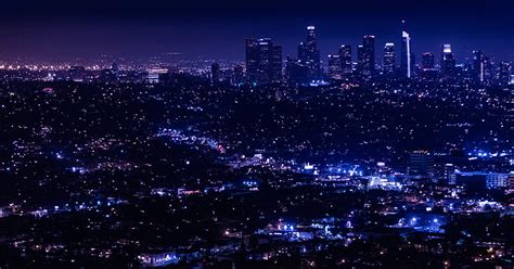 Night city, city lights, overview, aerial view, HD wallpaper | Peakpx