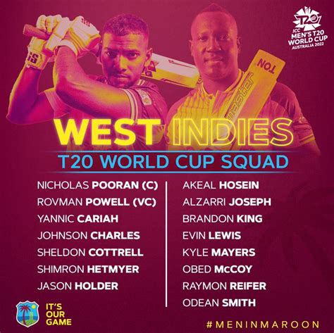 West Indies T20 World Cup Squad 2024 Pictures - Hildy Latisha