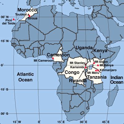 Map Of Mountains In Africa