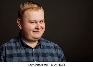 Portrait Smiling Fat Man On Black Stock Photo 1059599348 | Shutterstock