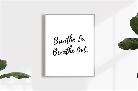 Breathe in Breathe Out Printable Art Inspirational Wall Art - Etsy