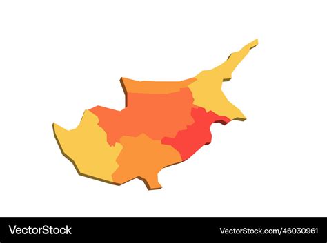 Cyprus political map of administrative divisions Vector Image