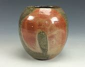 Items similar to Shino Orange and Grey Small Ceramic Vase, Modern Home Decor, Unique Rustic ...