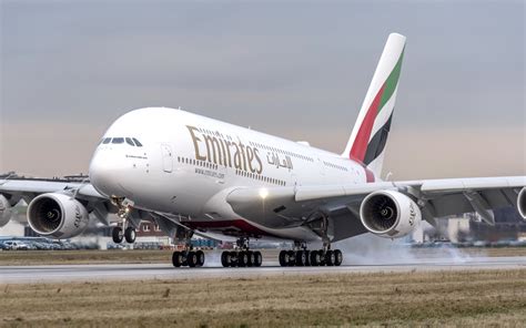 Download wallpapers Airbus A380-800, Emirates Airlines, A380, large ...