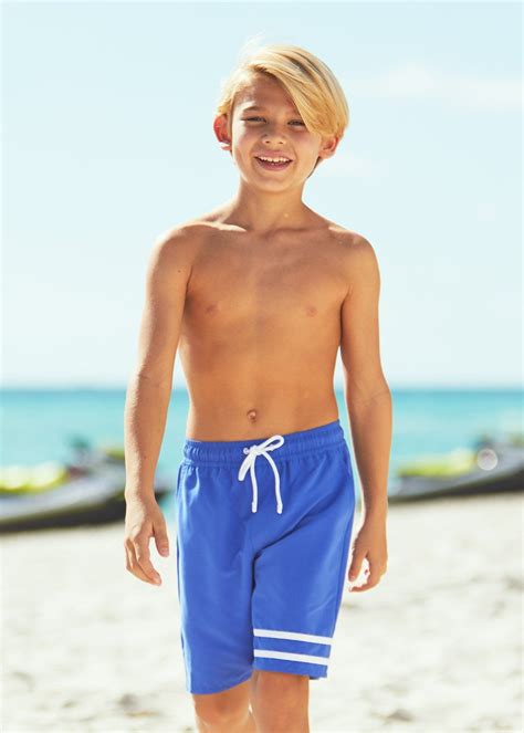 Boys Dazzling Blue Swim Trunks in 2021 | Cute blonde boys, Boys summer outfits, Young cute boys