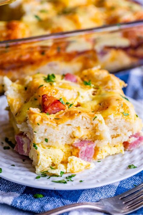 Cheesy Ham and Egg Breakfast Casserole with Biscuits from The Food ...