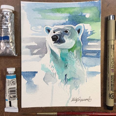 Polar Bear Watercolor Mini by KatyLipscomb on DeviantArt