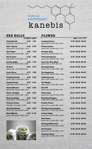 Cannabis Dispensary Menu