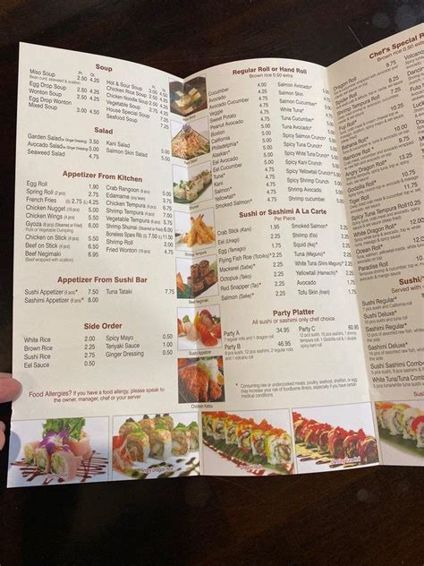 Menu at Lucky Fortune I restaurant, Baldwin