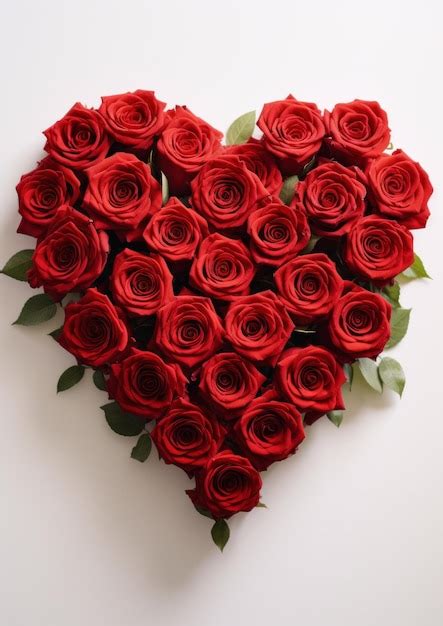 Premium Photo | A heart shaped bouquet of red roses