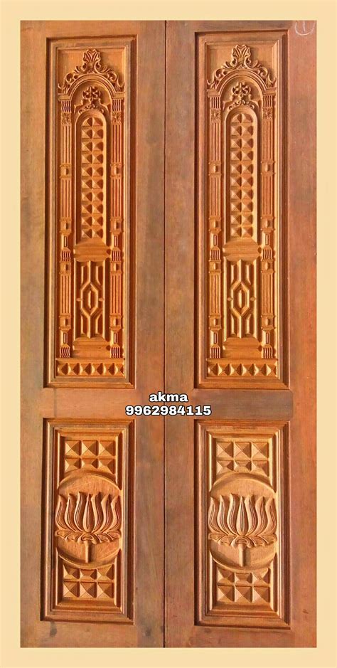 Modern double door carving design. | Double door design, Wooden front ...