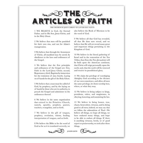 The Articles of Faith Poster - Newspaper Style