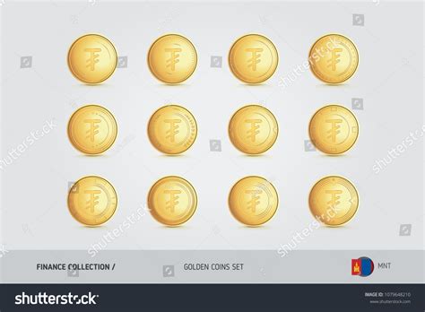 Golden coins. Realistic golden Mongolian Tugrik - Royalty Free Stock ...