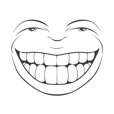 Troll Face With A Mouth Outline Sketch Drawing Vector, Wing Drawing, Face Drawing, Mouth Drawing ...