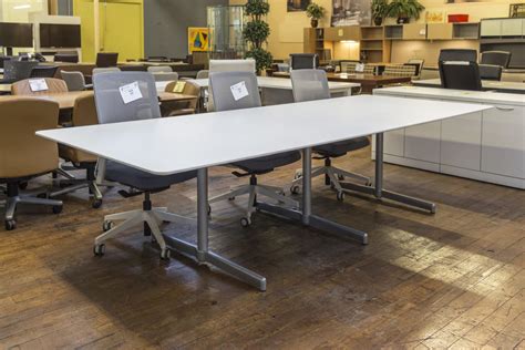 Steelcase 10′ White Conference Tables – Peartree Office Furniture