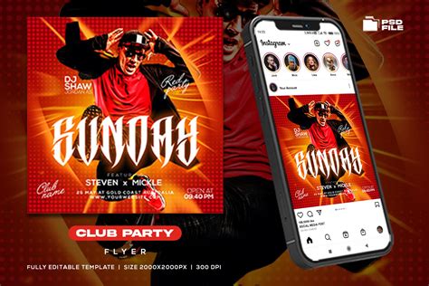 Club Dj Party Flyer Template | Photoshop Templates ~ Creative Market