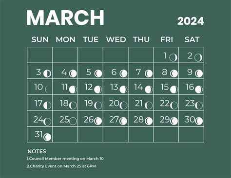 March 2024 Calendar With Moon Phases - Marji Shannah