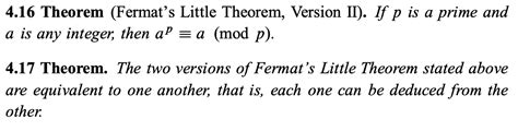 Solved 4.16 Theorem (Fermat's Little Theorem, Version II). | Chegg.com