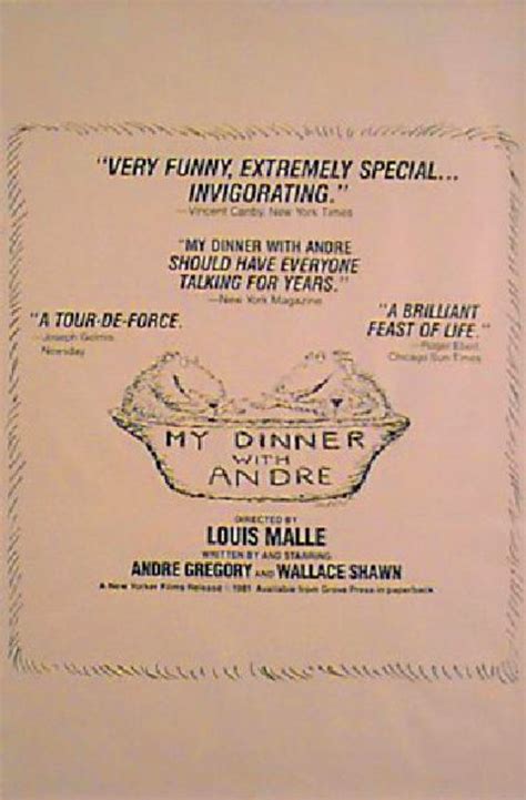 My Dinner with Andre Original 1981 U.S. One Sheet Movie Poster - Posteritati Movie Poster Gallery