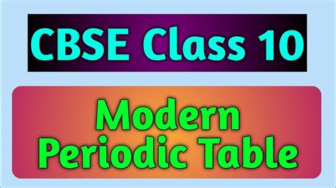 Modern Periodic Table | Modern periodic table class 10 | Modern ...