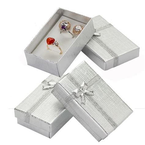 32pcs Cardboard Jewelry Boxes 1.9''x3.1'' Silver Gift Boxes for Pendent ...