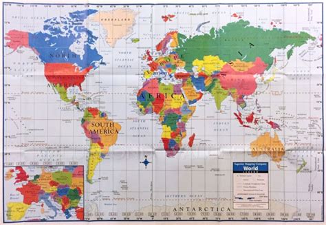 World Map Poster Size Wall Decoration Large Map of The World 40" x 28 ...