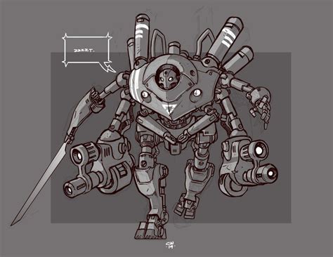 Mecha Sketch 1 by cwalton73 on DeviantArt | Robot art, Robot sketch ...