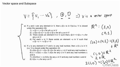 Linear Algebra: Vector Space and Subspace (MAT223) - OneClass - YouTube