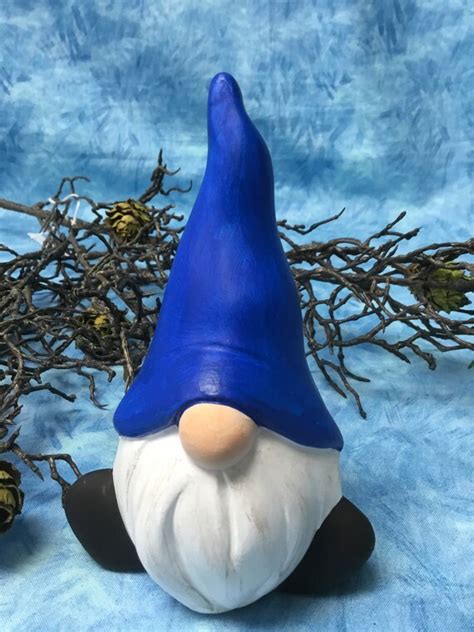 Gnome handcrafted gnome blue gnome garden gnome first | Etsy