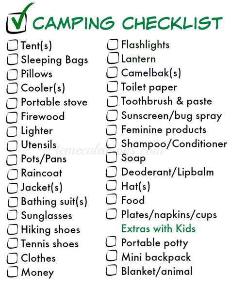 Free Printable Camping Checklist | Camping checklist, Camping fun ...