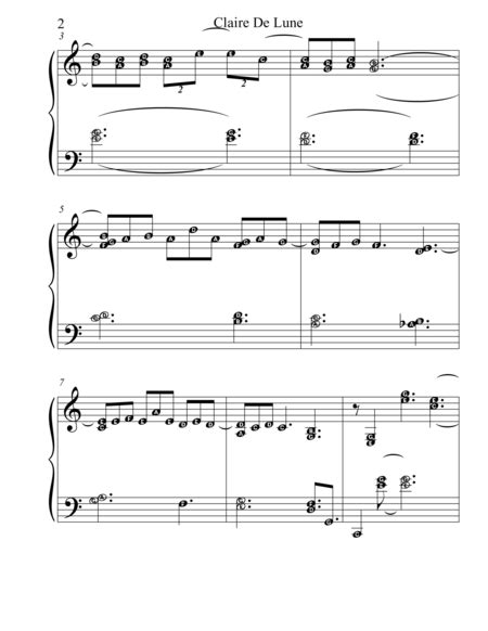 Claire De Lune In C Major By Debussy Its Easy To Play Series For Advanced Pianist Music Sheet ...