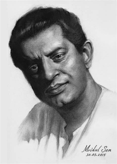 Mridul Arts: Charcoal sketch of Satyajit Ray