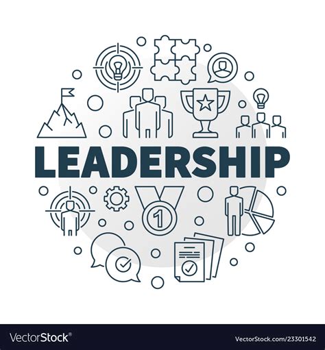 Leadership round in outline Royalty Free Vector Image