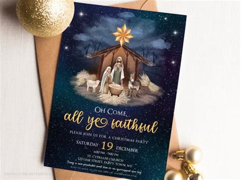 Nativity Invitation Religious Christmas Invitation Church - Etsy Canada