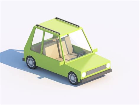 3D model Cartoon Low Poly Car Hatchback | CGTrader