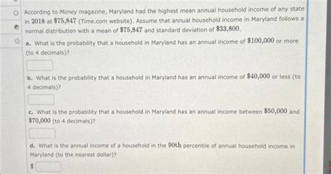 Solved According to Money magazine, Maryland had the highest | Chegg.com