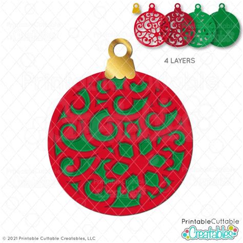 Layered Christmas Ornament Free SVG File for Cricut | Christmas ...