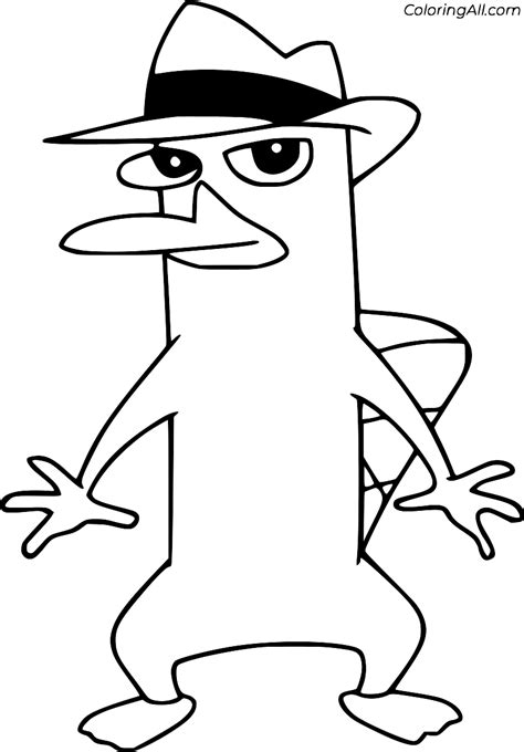 Perry Platypus in the Hat Coloring Page - ColoringAll