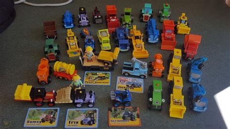 Bob The Builder 30 Piece Toy Lot Diecast, Plastic, Wood Characters ...