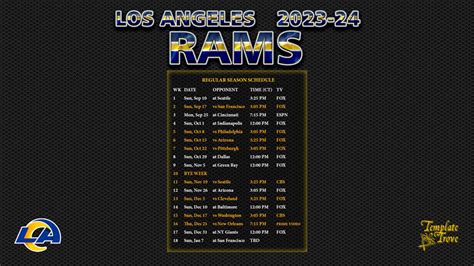 La Rams Schedule 2024 To 2024 - Kerry Jerrie