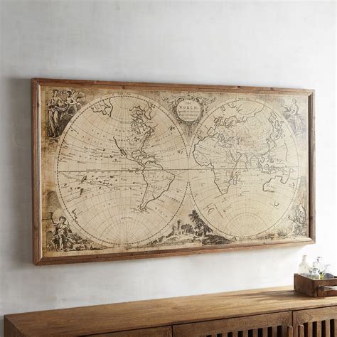 Vintage-Style World Map Framed Wall Decor | World map framed wall art, Map wall art, Frames on wall