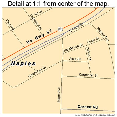 Naples Texas Street Map 4850316