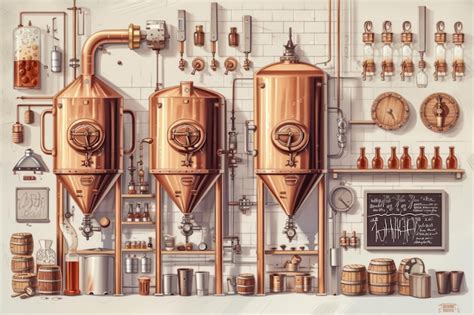 Premium Photo | Detailed illustration of the beer brewing process