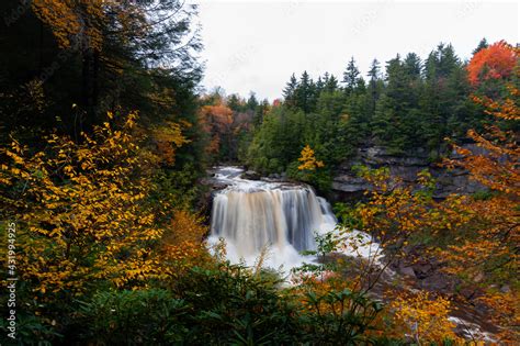 Blackwater Falls - Long Exposure Waterfall on Blackwater River in Autumn - Blackwater Falls ...