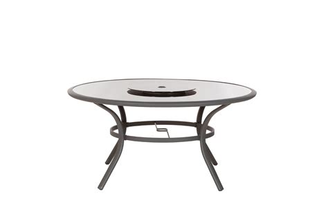 Royalcraft Sorrento 150cm Black Glass Round Aluminium Table & Lazy Susan 425103 – First Furniture