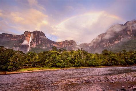 Sunrise at Angel Falls, Canaima National Park, Venezuela Stock Photo - Image of dawn, background ...