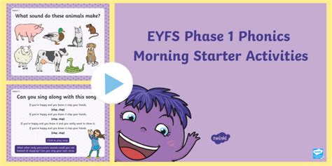 Phase 1 Phonics: Morning Starter Activities PowerPoint